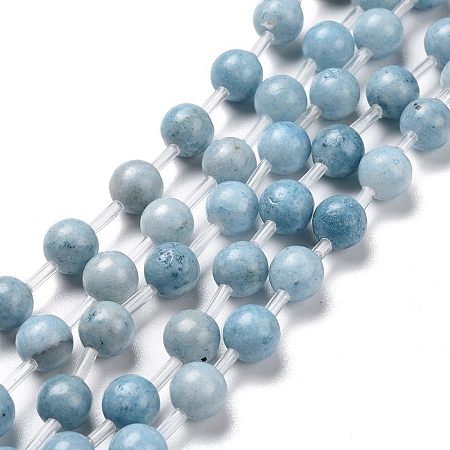ARRICRAFT Natural Celestite/Celestine Beads Strands, Round, 8~8.5mm, Hole: 1mm, 30pcs/strand, 15.55 inches(39.5cm)