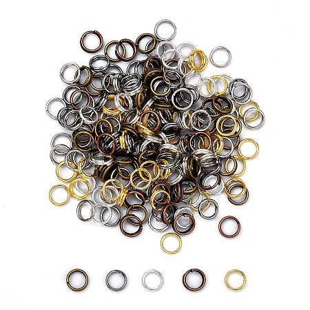 NBEADS 500g Mixed Color Iron Double Jump Rings, Split Rings, 5x0.7mm; about 3.6mm inner diameter; about 6500pcs/500g