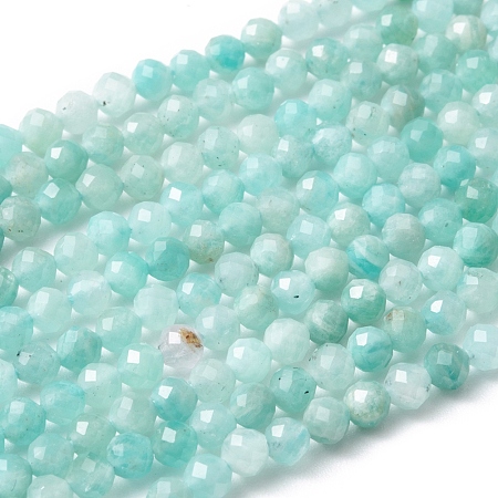 Arricraft Natural Amazonite Bead Strands, Faceted Round, 3mm, Hole: 0.8mm, about 136pcs/strand, 16 inches