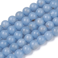 ARRICRAFT Natural Angelite Beads Strands, Round, 8mm, Hole: 0.8mm, about 53pcs/strand, 15.75 inches(40cm)