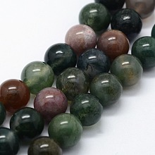 Arricraft Natural Indian Agate Beads Strands, Round, 8mm, Hole: 0.8mm, about 45pcs/strand,  14.96 inches(38cm)