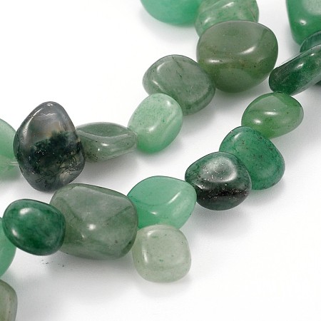 ARRICRAFT Natural Green Aventurine Bead Strands, Nuggets, 10~22x5~14x4~11mm, Hole: 1mm, about 15.7 inches