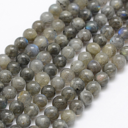 ARRICRAFT Natural Labradorite Beads Strands, Grade A+, Round, 6mm, Hole: 1mm, about 66pcs/strand, 15.3 inches(39cm)