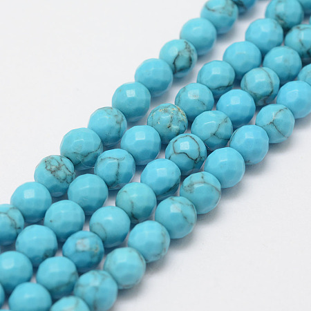 Arricraft Synthetic Turquoise Bead Strands, Dyed, 4mm, Hole: 1mm, about 94pcs/strand, 15.3 inches(39cm)