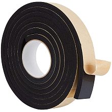 BENECREAT 10FT Self Adhesive Foam Strip Black Single Sided Weather Stripping Foam Seal Tape for Window Door Insulation (1.38" Wide, 0.12" Thick)