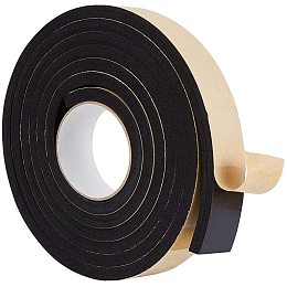 BENECREAT 10FT Self Adhesive Foam Strip Black Single Sided Weather Stripping Foam Seal Tape for Window Door Insulation (1.38" Wide, 0.12" Thick)