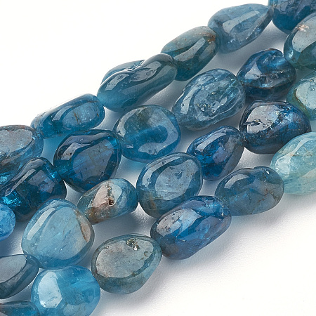 ARRICRAFT Natural Apatite Beads Strands, Oval, 5~12x5~8x3~5.5mm, Hole: 1mm, about 47pcs/strand, 15.7 inches