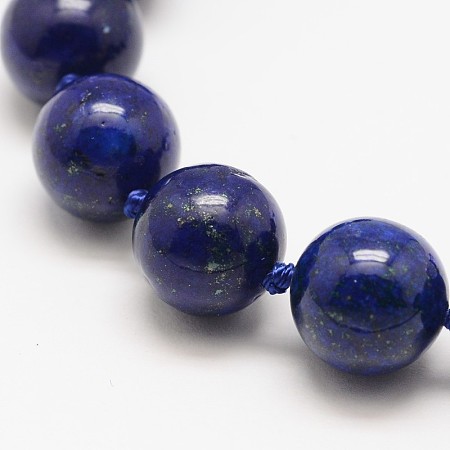 Arricraft Dyed Round Natural Lapis Lazuli Beads Strands, 14mm, Hole: 1mm, about 9pcs/strand, 5.5 inches~5.9 inches