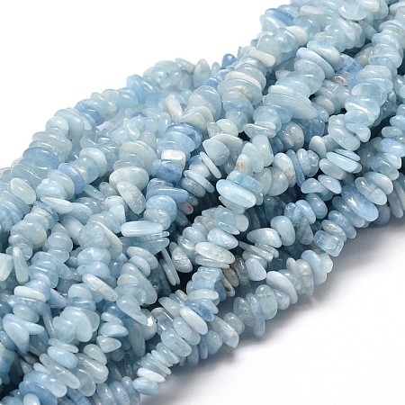 ARRICRAFT Natural Aquamarine Chip Beads Strands, 5~14x4~10mm, Hole: 1mm, about 15.5 inches~16.1 inches