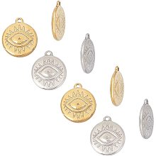 Unicraftale 201 Other Pendants & Charms, Monstera Leaf, Hollow, Golden & Stainless Steel Color, 24x21x1mm, Hole: 1mm, 2 colors, 6pcs/color, 12pcs/box