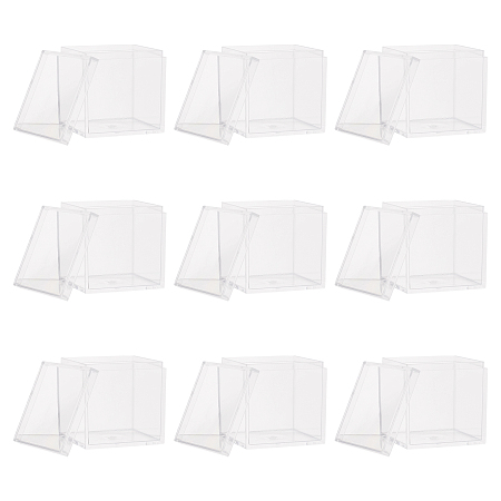 Olycraft Plastic Box, Transparent, Square, Clear, 4.5x4.5x4.5cm, Inner Size: 4.1x4.1cm
