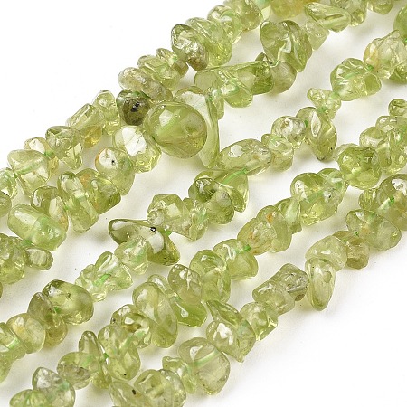Arricraft Natural Peridot Beads Strands, Chip, 4~8x2.5~7mm, Hole: 0.7mm, 15.7~16 inches(40~40.5cm)
