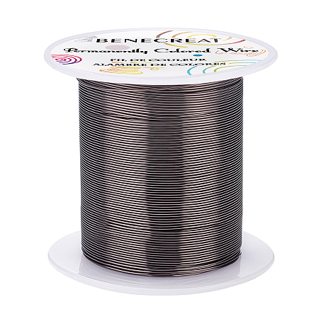 BENECREAT Copper Wire, for Wire Wrapped Jewelry Making, Gunmetal, 23 Gauge, 0.6mm; about 50m/roll
