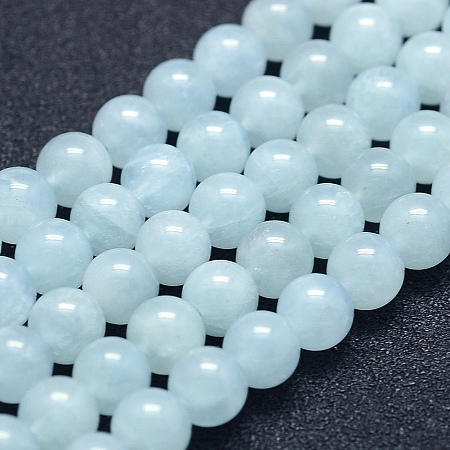 ARRICRAFT Natural Aquamarine Beads Strands, Grade A, Round, 6mm, Hole: 1mm, about 67pcs/strand, 15.7 inches(40cm)