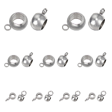 Unicraftale 304 Stainless Steel Hanger Links, Bail Beads, Rondelle, Stainless Steel Color, 68x52x11mm; 60pcs/box