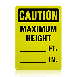 Globleland UV Protected & Waterproof Aluminum Warning Signs, Caution - Maximum Height __ Ft __ In Sign, Yellow, 350x250x1mm, Hole: 4mm