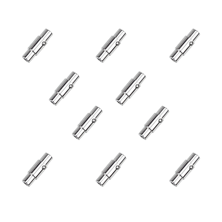 Unicraftale Smooth 304 Stainless Steel Magnetic Screw Clasps, Column Magnetic Closure, Stainless Steel Color, 16.5x4.5mm, 5pcs/box