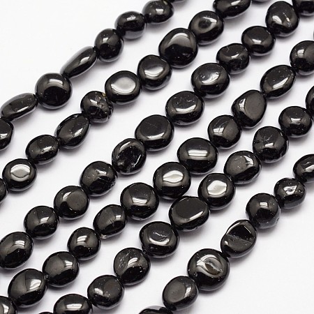 ARRICRAFT Natural Black Tourmaline Bead Strands, Nuggets, 3~14x3~14mm, Hole: 1mm, about 15.35 inches