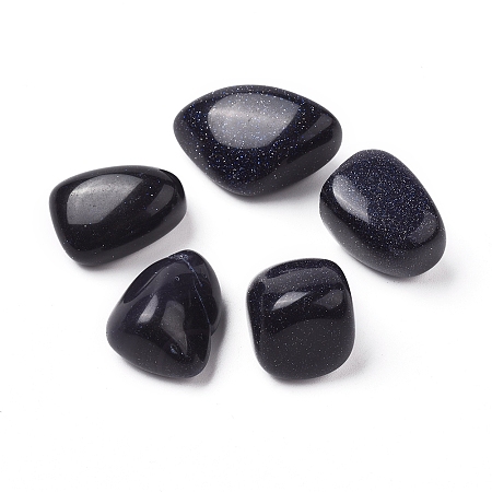 Arricraft Synthetic Blue Goldstone Beads, Tumbled Stone, No Hole/Undrilled, Nuggets, 20~35x13~23x8~22mm