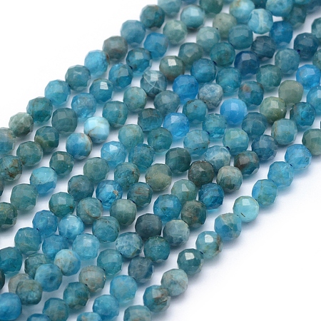 ARRICRAFT Natural Apatite Beads Strands, Faceted, Round, 2mm, Hole: 0.5mm, about 150pcs/strand, 15.35 inches(39cm)