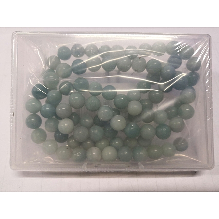 ARRICRAFT Round Natural Amazonite Bead Strands, 8mm, Hole: 1mm; about 46pcs/strand, 16 inches, 2strands/box