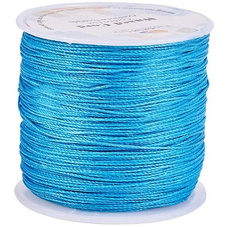 Arricraft 116 Yards 0.5mm Round Waxed Polyester Cords Thread Beading String Spool for Bracelet Necklace Jewelry Making Macrame Supplies, Dark Cyan