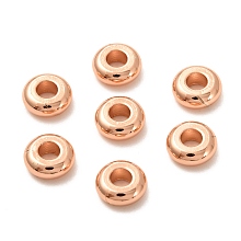 Arricraft Brass Spacer Beads, Long-Lasting Plated, Flat Round/Disc, Heishi Beads, Real Rose Gold Plated, 6.5x2.5mm, Hole: 2.5mm