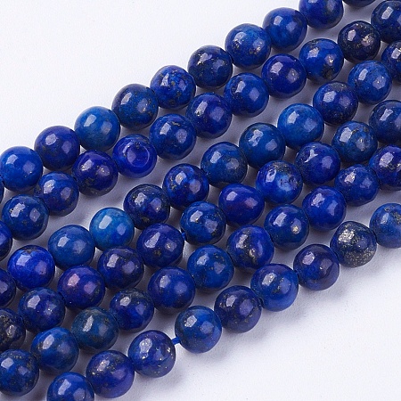 Arricraft Dyed Natural Lapis Lazuli Bead Strands, Round, 6mm, Hole: 1mm, about 65pcs/strand, 15.7 inches