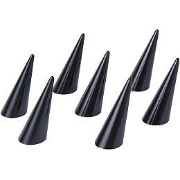 Acrylic Cone Shaped Finger Ring Display Stands, Black, 2.62x2.43x6.9cm