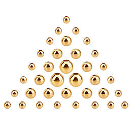 SUNNYCLUE Brass Spacer Beads, Round, Real 18K Gold Plated, 60pcs/box