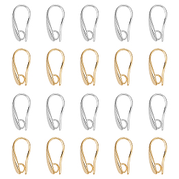 Brass Earring Hooks, Golden, 18x5.5x10.5mm, Hole: 3.5mm; Pin: 1mm, 20pcs/box