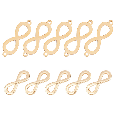 Unicraftale Stainless Steel Links/Connectors, Infinity, Golden, 10pcs/box