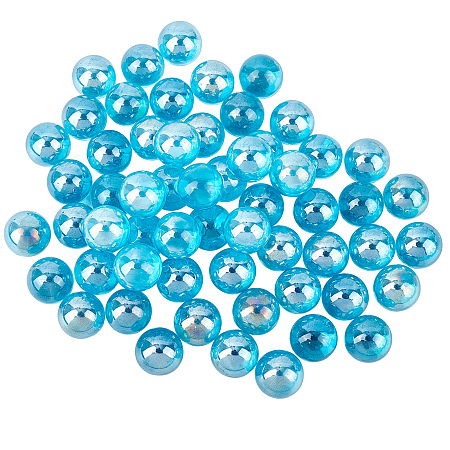 Transparent Glass Beads, No Hole/Undrilled, Round, Blue, 13.8~14.5mm, 300g/box