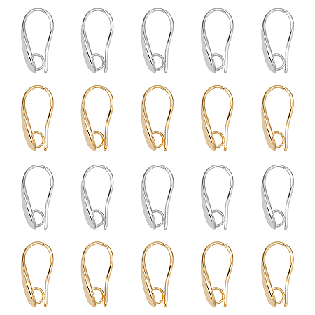 Brass Earring Hooks, Golden, 18x5.5x10.5mm, Hole: 3.5mm; Pin: 1mm, 20pcs/box