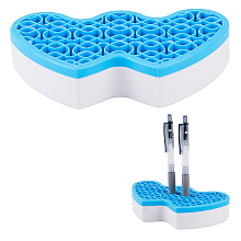 Gorgecraft Multipurpose Silicone Storage Box, for Cosmetics Brush Holder, Pen Holder, Toothbrush Holder, Lipstick Holder, Double Heart, Dodger Blue, 9x15.6x3.35cm, Box Size: 18.6x8.8x3.55cm