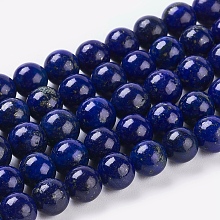 Arricraft Natural Lapis Lazuli Beads Strands, Dyed, Round, Blue, 6mm, Hole: 1mm, about 30pcs/strand, 7.6 inches