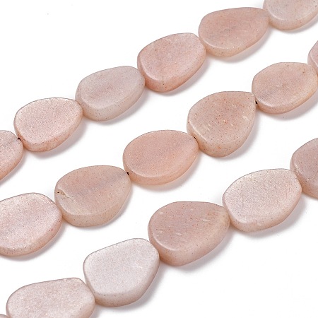 Arricraft Natural Sunstone Beads Strands, Frosted, Egg Shape, 19~21x14~15x5~6mm, Hole: 1mm, about 20~22pcs/strand, 15.75 inches(40cm)