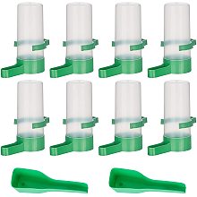 No Drip Small Animal Water Bottle and Plastic Pet Food Scoops, for Small Pet/Bunny/Ferret/Hamster/Guinea Pig/Rabbit, Green, 49.5~78x42~43x41.5x8~21x91mm; Capacity: 90ml