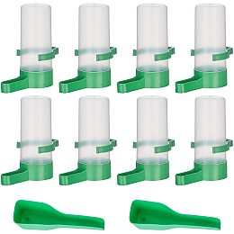 No Drip Small Animal Water Bottle and Plastic Pet Food Scoops, for Small Pet/Bunny/Ferret/Hamster/Guinea Pig/Rabbit, Green, 49.5~78x42~43x41.5x8~21x91mm; Capacity: 90ml