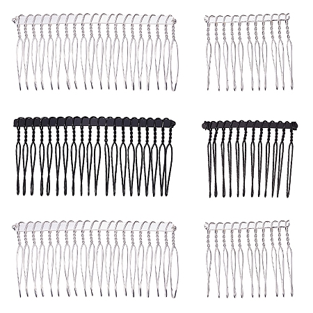 SUNNYCLUE Iron Hair Comb Findings, Mixed Color, 30pcs/set