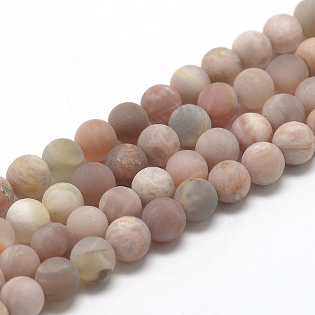 Arricraft Natural Sunstone Beads Strands, Frosted, Round, 10mm, Hole: 1mm, about 40pcs/strand, 15.7 inches