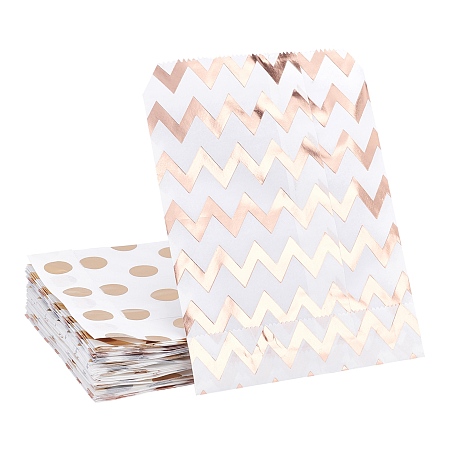 BENECREAT Diagonal Stripe Pattern Environmental Paper Bags, Gift Bags, Shopping Bags, Rectangle, Mixed Color, 18x13x0.01cm, 48pcs/set