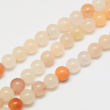 ARRICRAFT Natural Pink Aventurine Beads Strands, Round, PeachPuff, 4mm, Hole: 1mm, about 92pcs/strand, 15.2 inches