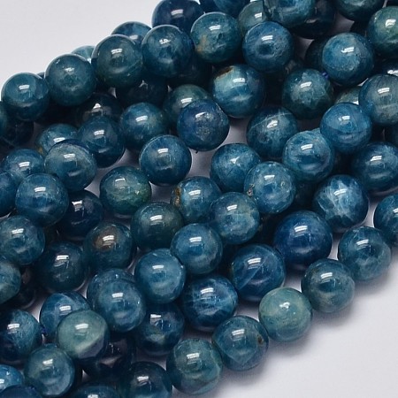 ARRICRAFT Round Natural Apatite Beads Strands, Grade A, 6mm, Hole: 1mm, about 64pcs/strand, 15.7 inches