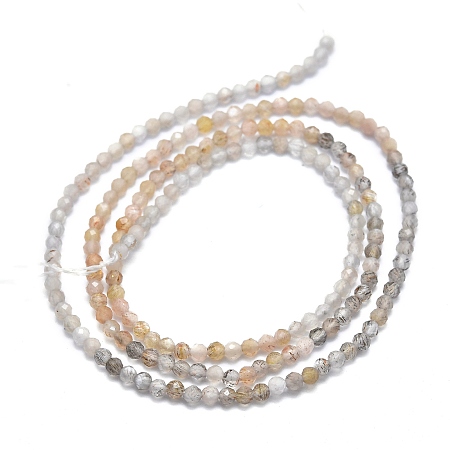 ARRICRAFT Natural Moonstone Beads Strands, Faceted, Round, 4mm, Hole: 0.5mm, about 97pcs/strand, 15.35 inches(39cm)