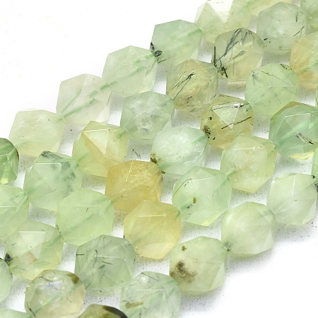 Arricraft Natural Prehnite Beads Strands, Faceted, Round, 10~10.5x9.5mm, Hole: 1.2mm, about 38pcs/strand, 14.96 inches(38cm)