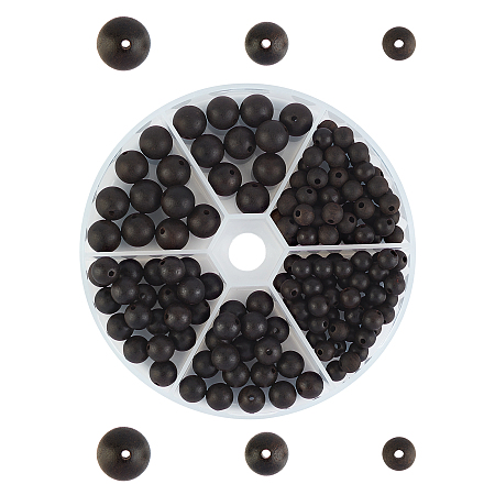 Natural Ebony Wood Beads, Round, Dyed, 6mm/8mm/10mm, 160pcs/box