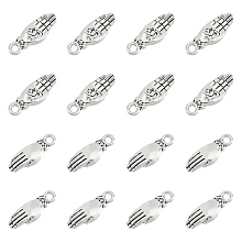 ARRICRAFT Chakra Jewelry, Palm with Lotus Flower Brass Pendants, Antique Silver, 18x7x3mm, Hole: 2mm, 100pcs/box