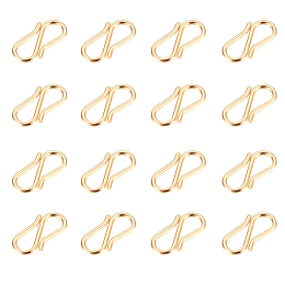 Unicraftale 304 Stainless Steel S Hook Clasps, Golden, 12.5x6.5x1mm, Hole: 3~3.5mm, 50pcs/box