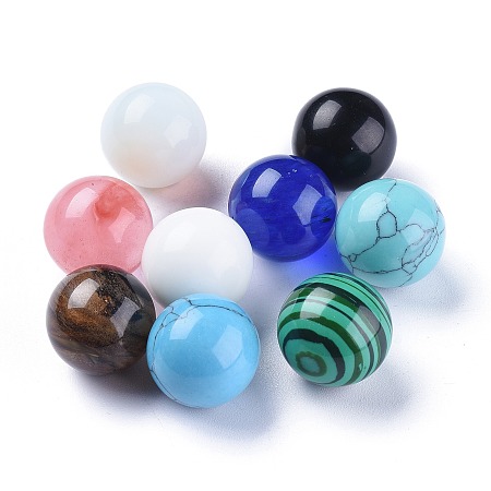 ARRICRAFT Gemstone Beads, Gemstone Sphere, No Hole/Undrilled, Round, 17.5~18mm